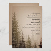 Invitation Dîner de répétition Mariage Arbres À feuillage per (Devant / Derrière)