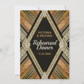 Invitation Dîner de répétition Mariage Art Déco Bronze (Devant)