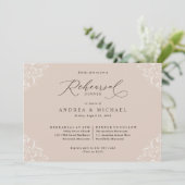 Invitation Dîner de répétition Mariage au champagne élégant (Debout devant)