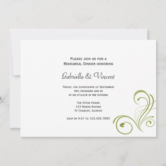 Invitation Dîner de répétition Mariage aux Coeurs saignants b