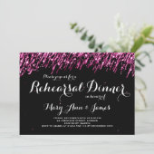 Invitation Dîner de répétition Mariage aux étoiles roses (Debout devant)