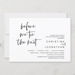 Invitation Dîner De Répétition mariage, Avant De Cravate Le N