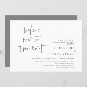 Invitation Dîner De Répétition mariage, Avant De Nous Cravate