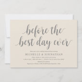 Invitation Dîner De Répétition mariage, Avant Le Meilleur Jou (Devant)