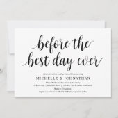 Invitation Dîner De Répétition mariage, Avant Le Meilleur Jou (Devant)
