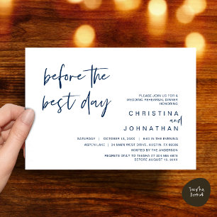 Invitation Dîner de répétition mariage, avant le meilleur jou