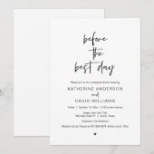 Invitation Dîner De Répétition mariage, Avant Le Meilleur Jou (Devant / Derrière)