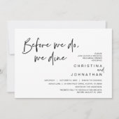 Invitation Dîner De Répétition mariage, Avant Nous, Nous Dîno (Devant)