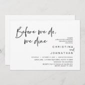 Invitation Dîner De Répétition mariage, Avant Nous, Nous Dîno (Devant / Derrière)