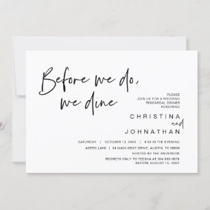 Invitation Dîner De Répétition mariage, Avant Nous, Nous Dîno