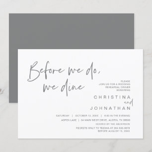 Invitation Dîner De Répétition mariage, Avant Nous, Nous Dîno