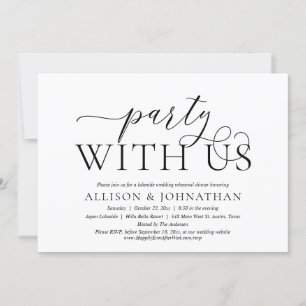 Invitation Dîner de répétition mariage avec nous