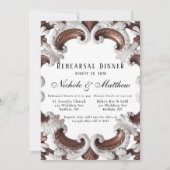Invitation Dîner de répétition Mariage baroque élégant (Devant)