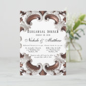 Invitation Dîner de répétition Mariage baroque élégant (Debout devant)