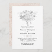 Invitation Dîner de répétition Mariage blanc (Devant / Derrière)