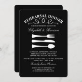 Invitation Dîner de répétition Mariage blanc (Devant / Derrière)