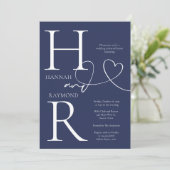 Invitation Dîner de répétition Mariage blanc de la Marine Duo (Debout devant)