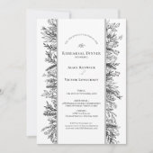 Invitation Dîner de répétition Mariage blanc et noir (Devant)