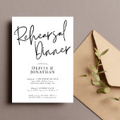 Invitation Dîner de répétition Mariage blanc et noir