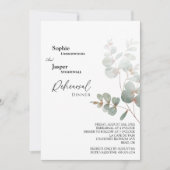Invitation Dîner de répétition Mariage blanc vert moderne (Devant)