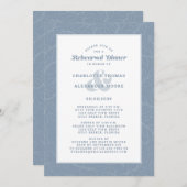 Invitation Dîner de répétition Mariage bleu-blanc moderne (Devant / Derrière)