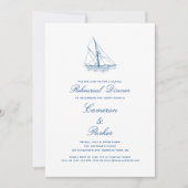 Invitation Dîner de répétition Mariage bleu de la Marine (Devant)