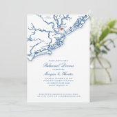 Invitation Dîner de répétition Mariage bleu de la Marine du M (Debout devant)