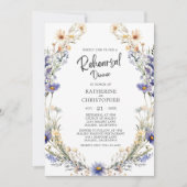 Invitation Dîner de répétition Mariage bleu Dusty (Devant)