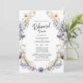 Invitation Dîner de répétition Mariage bleu Dusty (Debout devant)