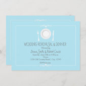 Invitation Dîner de répétition Mariage bleu et blanc Invitati (Devant / Derrière)