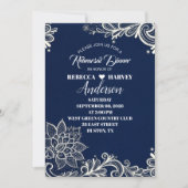 Invitation dîner de répétition mariage bleu marine (Devant)