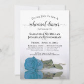Invitation Dîner de répétition Mariage bleu turquoise (Devant)