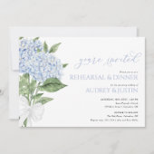 Invitation Dîner de répétition Mariage Blue Hydrangea (Devant)