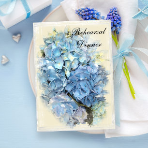 Invitation Dîner de répétition Mariage Blue Hydrangea