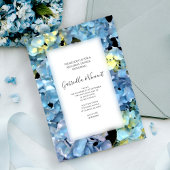 Invitation Dîner de répétition Mariage Blue Hydrangea Blossom