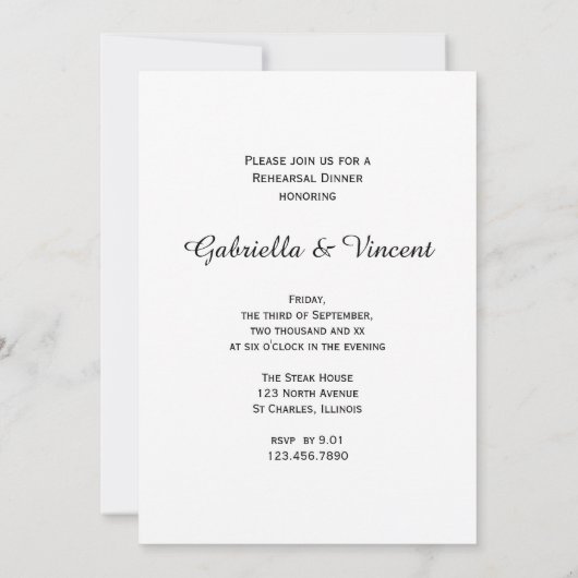 Invitation Dîner de répétition Mariage Blue Hydrangea Fleurs (Dos)