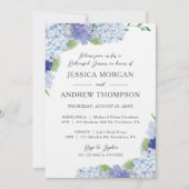 Invitation Dîner de répétition Mariage Blue Hydrangea Invitat (Devant)