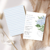 Invitation Dîner de répétition Mariage Blue Hydrangea Petit