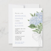 Invitation Dîner de répétition Mariage Blue Hydrangea Petit (Devant)
