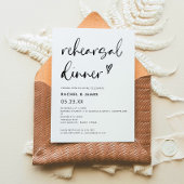 Invitation Dîner de répétition Mariage Boho moderne