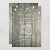 Invitation Dîner de répétition mariage Bois Jarres Éclairages (Devant / Derrière)