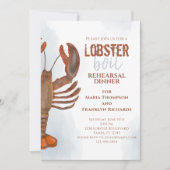 Invitation Dîner de répétition mariage Boule simple de homard (Devant)