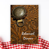 Invitation Dîner de répétition Mariage Brown Western Saddle