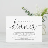 Invitation Dîner de répétition mariage, calligraphie moderne (Debout devant)