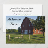 Invitation Dîner de répétition Mariage campagnard de la grang (Devant / Derrière)