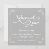 Invitation Dîner de répétition Mariage Chalkboard Grey Invita (Devant)