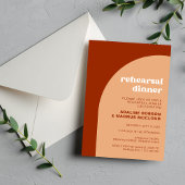 Invitation Dîner de répétition Mariage Chic Peach Boho Arch
