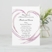 Invitation Dîner de répétition Mariage Coeur rose (Debout devant)