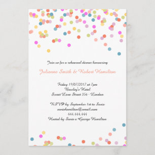 Invitation Dîner de répétition Mariage Confetti Festif