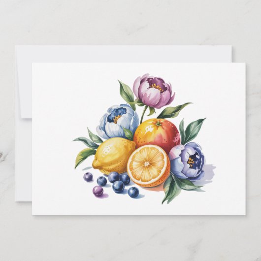 Invitation Dîner de répétition Mariage d'agrumes méditerranée (Dos)